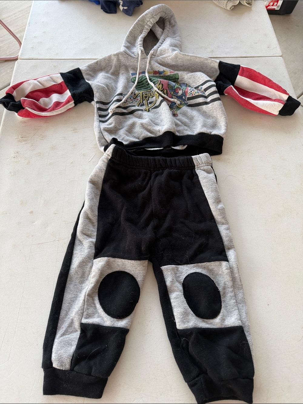 Vintage 1980s Croissant Colorblock Sweatpants & Hoodie Set
